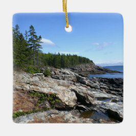 Kusten av Bar Island vid Acadia National Park Julgransprydnad Keramik