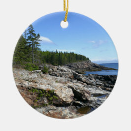 Kusten av Bar Island vid Acadia National Park Julgransprydnad Keramik