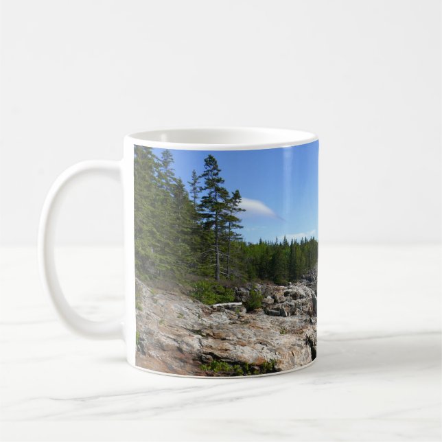 Kusten av Bar Island vid Acadia National Park Kaffemugg (Vänster)