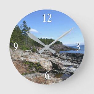 Kusten av Bar Island vid Acadia National Park Rund Klocka