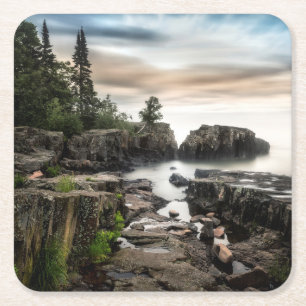 Kusten av Lake Superior Minnesota Underlägg Papper Kvadrat
