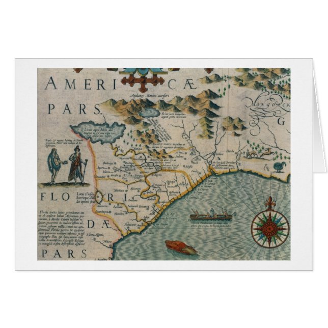 Kusten av North Carolina, specificerar av den Hälsningskort (Framsidan Horizontal)