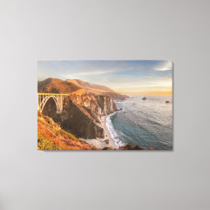 Kusten Bixby Bridge, Big Sur California Canvastryck