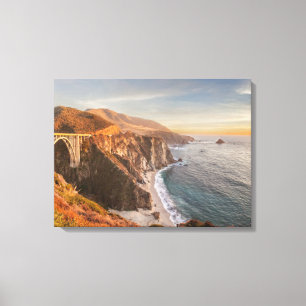 Kusten Bixby Bridge, Big Sur California Canvastryck