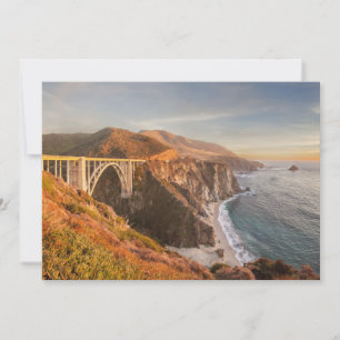 Kusten Bixby Bridge, Big Sur California Tack Kort