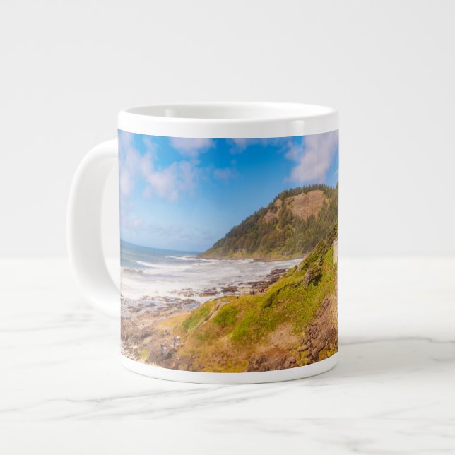 Kusten | Cooks Chasm, Yachats, Oregon Jumbo Mugg (Framsida vänster)