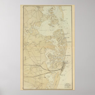 Kusten delar upp Tuckerton till den Absecon Poster