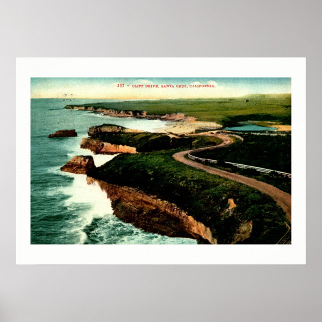 Kusten Drive, Santa Cruz, California Vintage Poster (Framsidan)