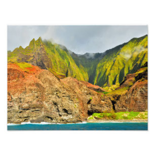 Kusten för Na Pali - Kauai, Hawaii Fototryck