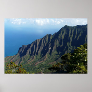 Kusten för Na Pali på den Kauai affischen Poster