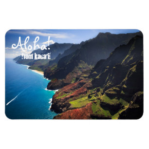 Kusten för Na Pali på ön av Kauai, Hawaii Magnet