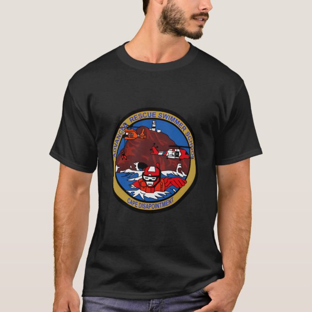 Kusten Guard Advanced Rädding Swimmer School Badge T Shirt (Framsida)