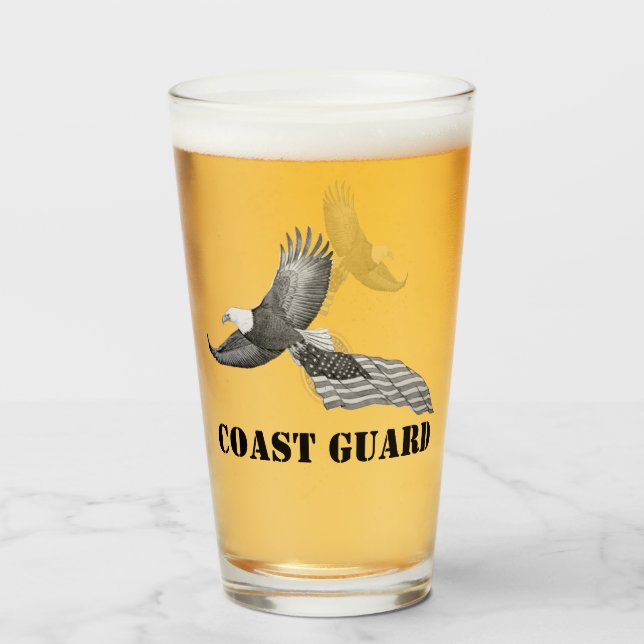 Kusten Guard Eagle Beer Glass Glaskopp (Framsida fylld)