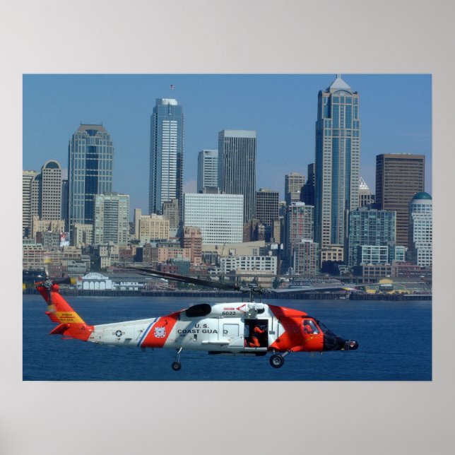 Kusten Guard HH-60 Jayhawk Helicopter Poster (Framsidan)