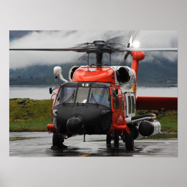 Kusten Guard MH-60 Jayhawk Helicopter Poster (Framsidan)
