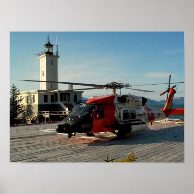 Kusten Guard MH-60 Jayhawk Helicopter Poster (Framsidan)