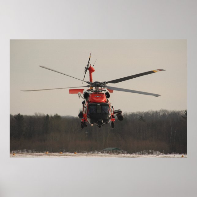 Kusten Guard MH-60 Jayhawk Helicopter Poster (Framsidan)