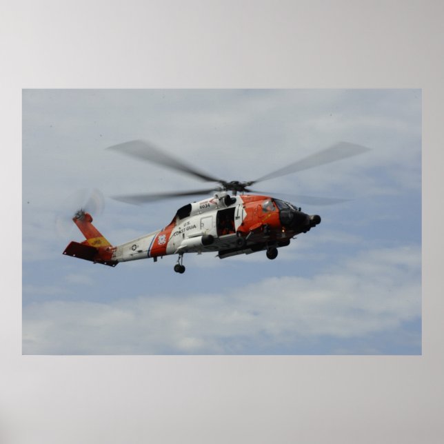 Kusten Guard MH-60 Jayhawk Helicopter Poster (Framsidan)