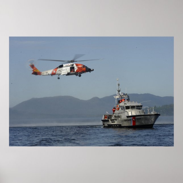 Kusten Guard MH-60 Jayhawk Helicopter Poster (Framsidan)