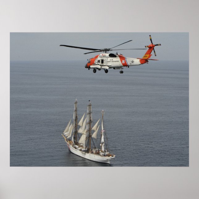 Kusten Guard MH-60T Jayhawk & Cutter Eagle Poster (Framsidan)