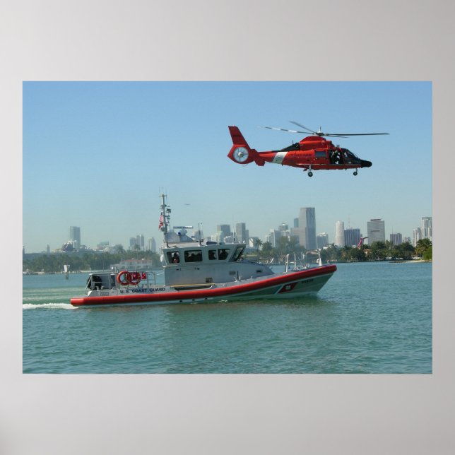 Kusten Guard MH-65 Dolphin Helicopter Poster (Framsidan)