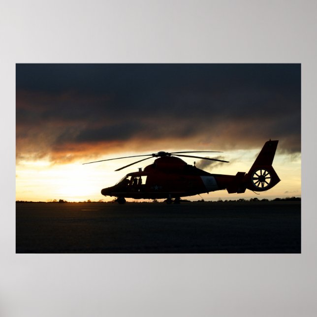 Kusten Guard MH-65 Dolphin Helicopter Poster (Framsidan)