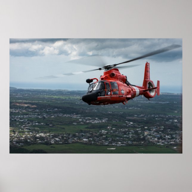 Kusten Guard MH-65 Dolphin Helicopter Poster (Framsidan)