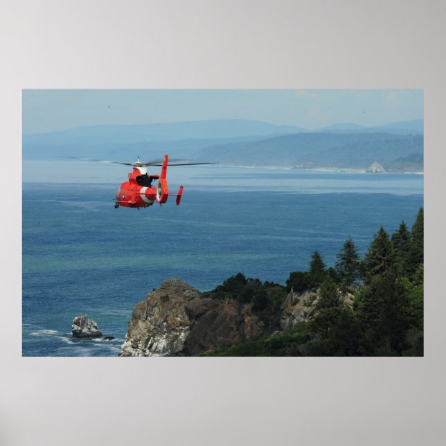 Kusten Guard MH-65 Dolphin Helicopter Poster (Framsidan)