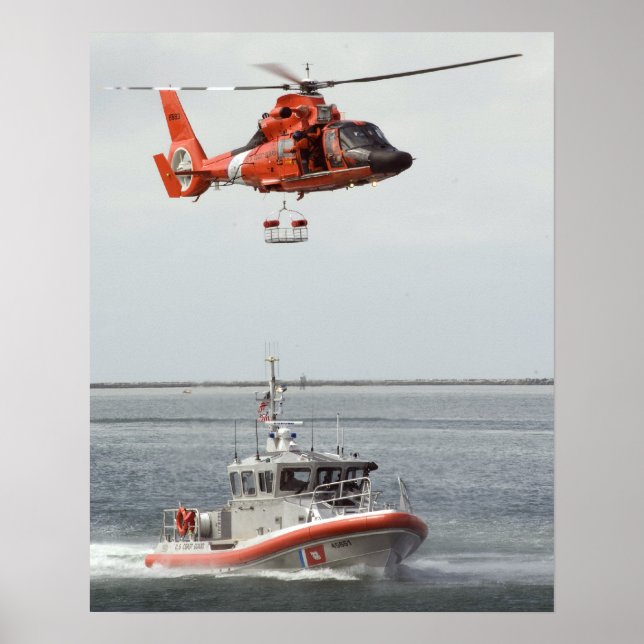Kusten Guard MH-65 Dolphin Helicopter Poster (Framsidan)