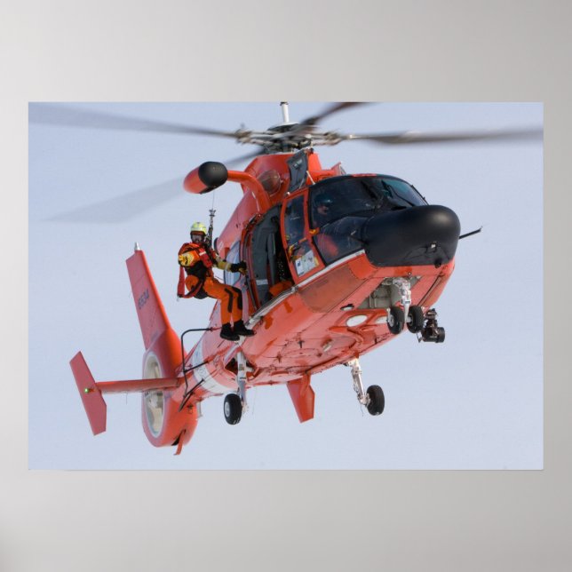 Kusten Guard MH-65 Dolphin Helicopter Poster (Framsidan)