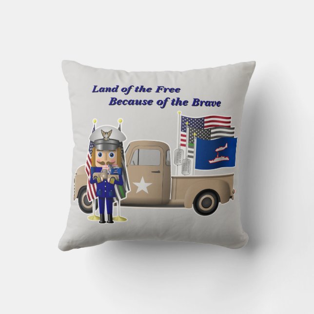 Kusten Guard Nutcracker med liten militär Lastbil Kudde (Baksida)