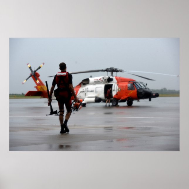 Kusten Guard Rädding Swimmer & MH-60 Jayhawk Poster (Framsidan)