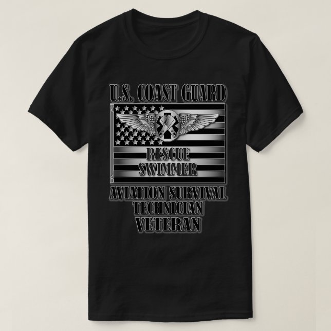 Kusten Guard Rädding Swimmer Veteran (Bakgrundsdes T Shirt (Design framsida)