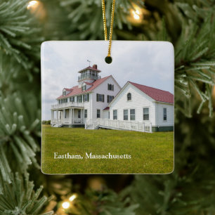 Kusten Guard Station Eastham Massachusetts Julgransprydnad Keramik