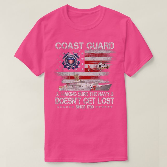 Kusten Guard Veteran USCG American Flagga Veterans T Shirt (Design framsida)