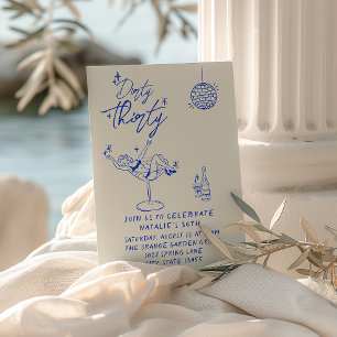 Kusten Hand plockade Dirty 30:e Roligtens födelsed Inbjudningar