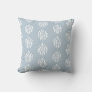 Kusten Handflatan Löv Mönster Baby blue Kudde