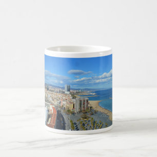 Kusten i Barcelona Spanien Kaffemugg