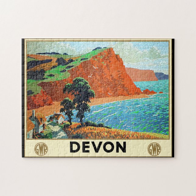 Kusten i Devon Puzzle Pussel (Horisontell)