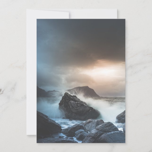 Kusten i fotot av Sjölandskapet Norge Kort (Framsida)