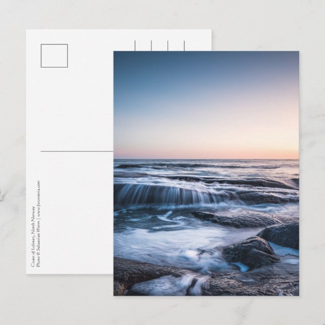 Kusten i Lofoten-Norgen Vykort (Fram/baksida)