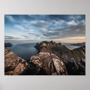 Kusten i Norgens liggande foto Poster