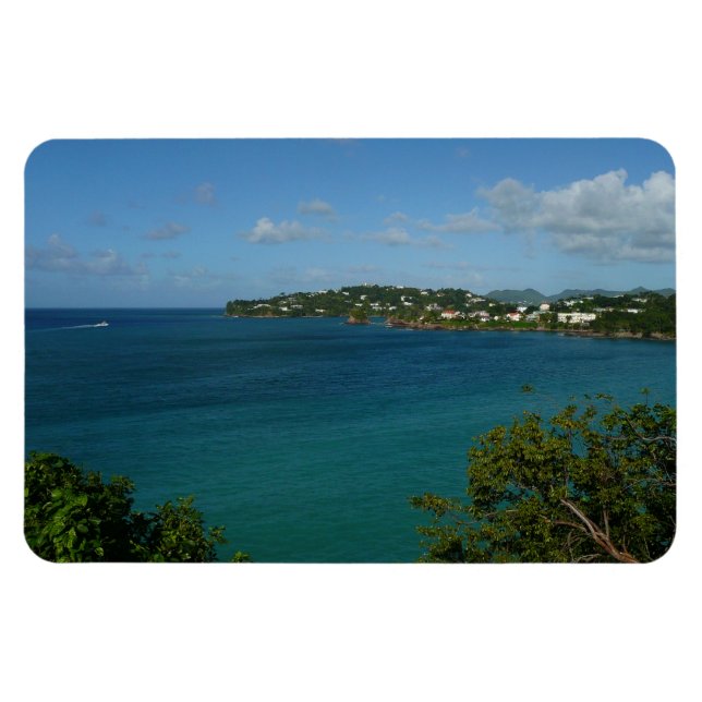 Kusten i St. Lucia Caribbean Vacation Photo Magnet (Horisontell)