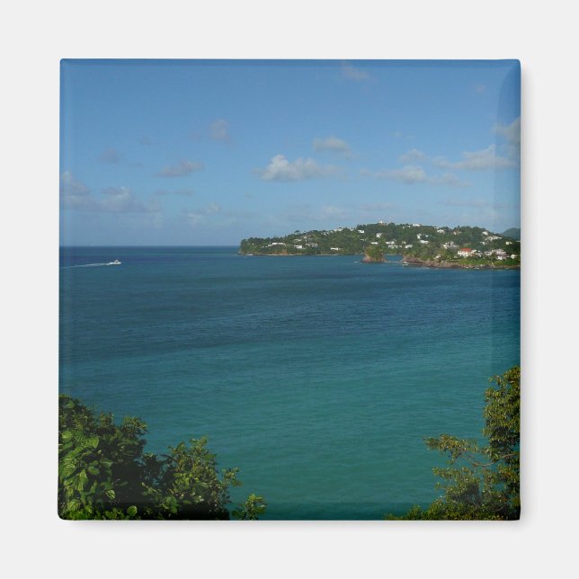 Kusten i St. Lucia Caribbean Vacation Photo Magnet (Framsidan)