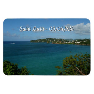 Kusten i St. Lucia Caribbean Vacation Photo Magnet