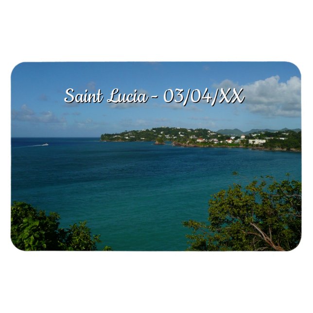 Kusten i St. Lucia Caribbean Vacation Photo Magnet (Horisontell)