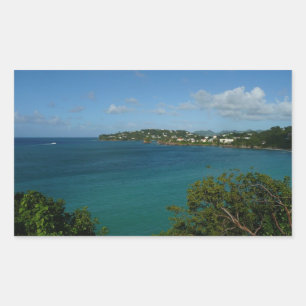 Kusten i St. Lucia Caribbean Vacation Photo Rektangulärt Klistermärke