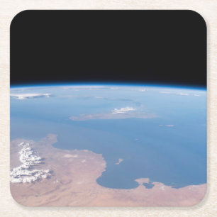 Kusten i Tunisien och Libyen och Sicilien Underlägg Papper Kvadrat