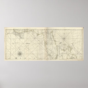 Kusten i Väster Florida och Louisiana. 1775 Poster