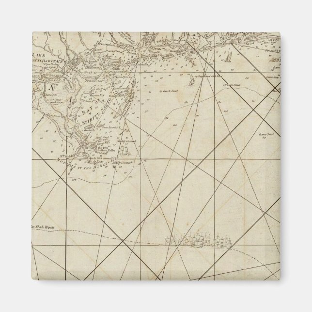 Kusten i Väster Florida och Louisiana Magnet (Framsidan)